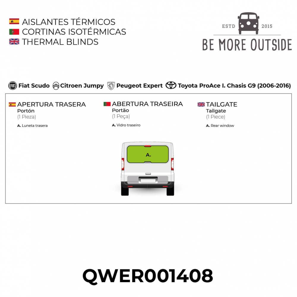 Protector térmico Isoflex 9 capas para portón trasero de las furgonetas con chasis G9