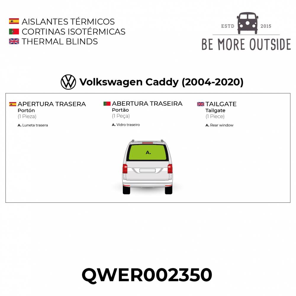 Pack de aislantes térmicos para el portón trasera de Volkswagen Caddy