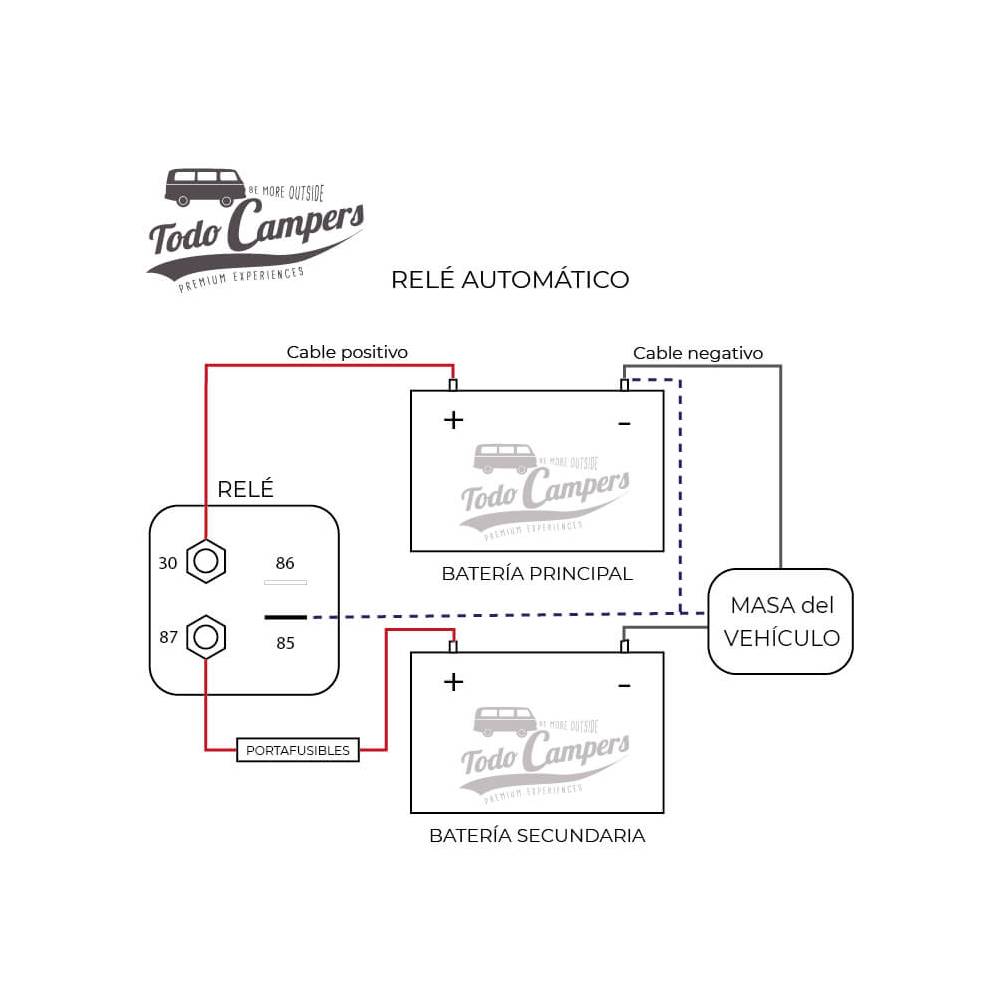 esquema separar baterías con relé