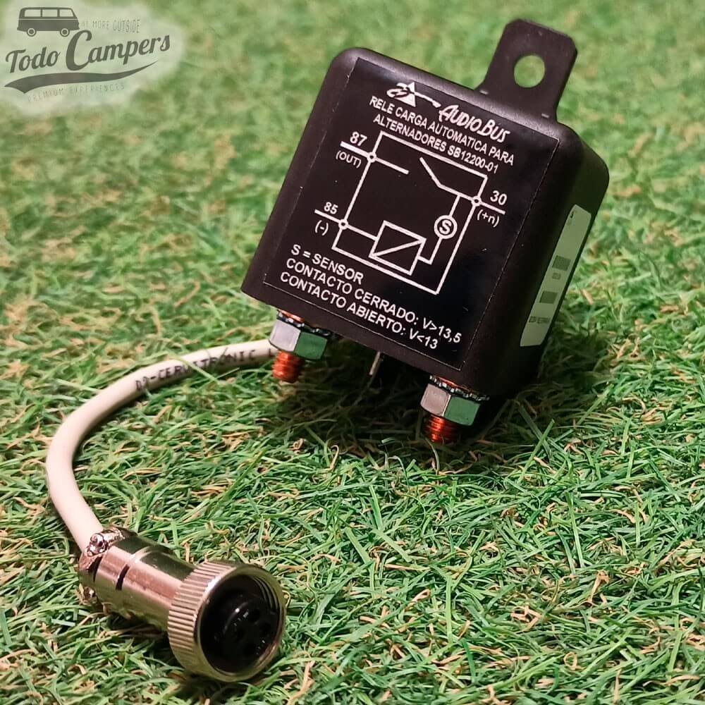 Relé automático separador de baterías de 120A con LED en salpicadero - Audiobus