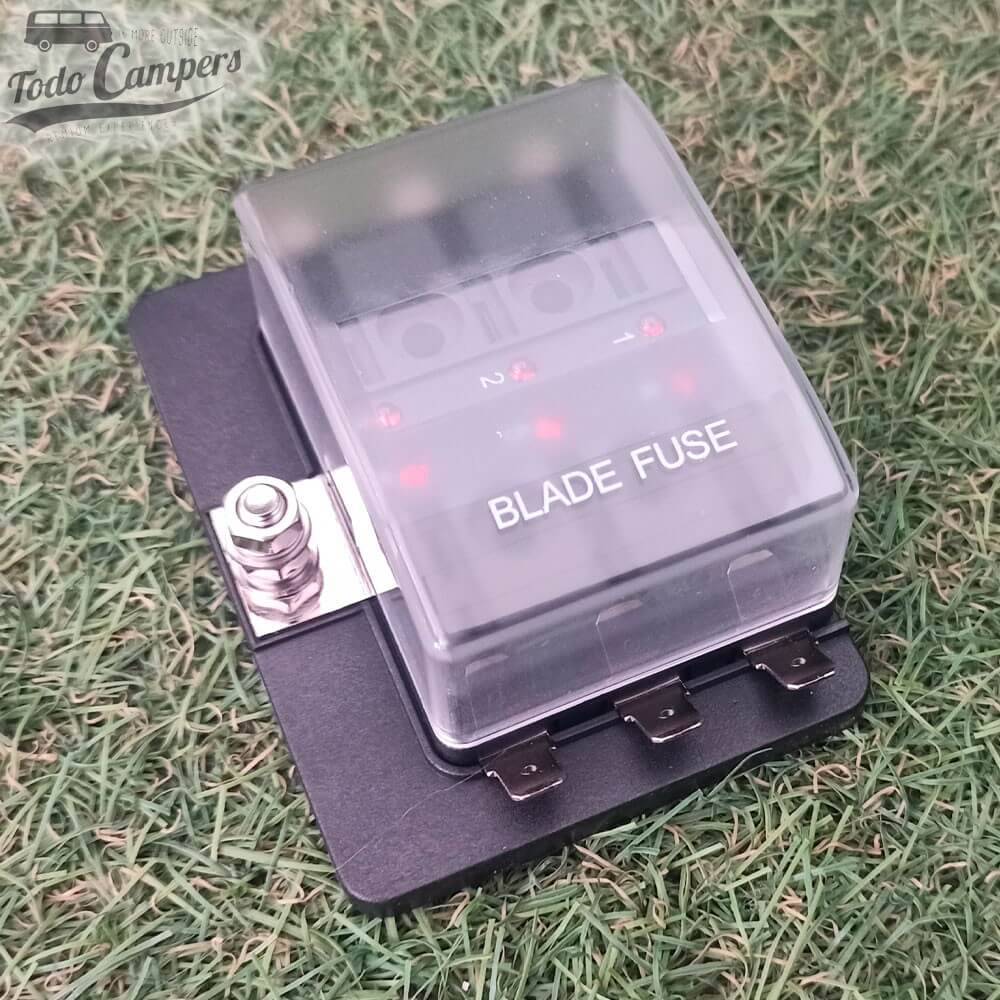 Caja portafusibles Audiobus de 6 fusibles