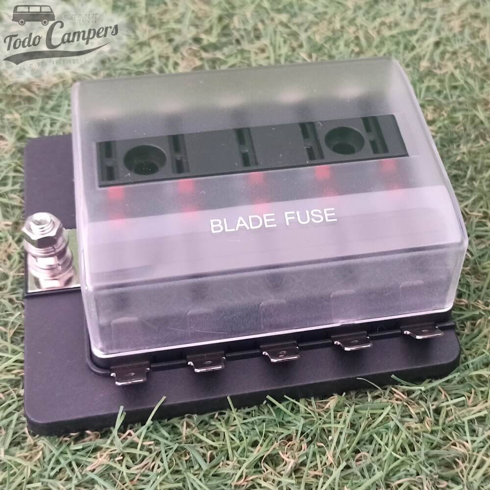 Portafusibles de latón estañado y cubierta aislante transparente