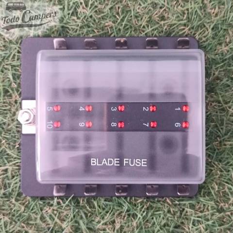 Caja portafusibles Audiobus (positivo común) - 10 fusibles