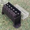 Caja portafusibles con  cubierta de plástico transparente para 6 fusibles