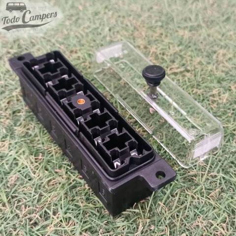 Caja portafusibles Audiobus de 6 fusibles - Toma trasera con tapa y tornillo