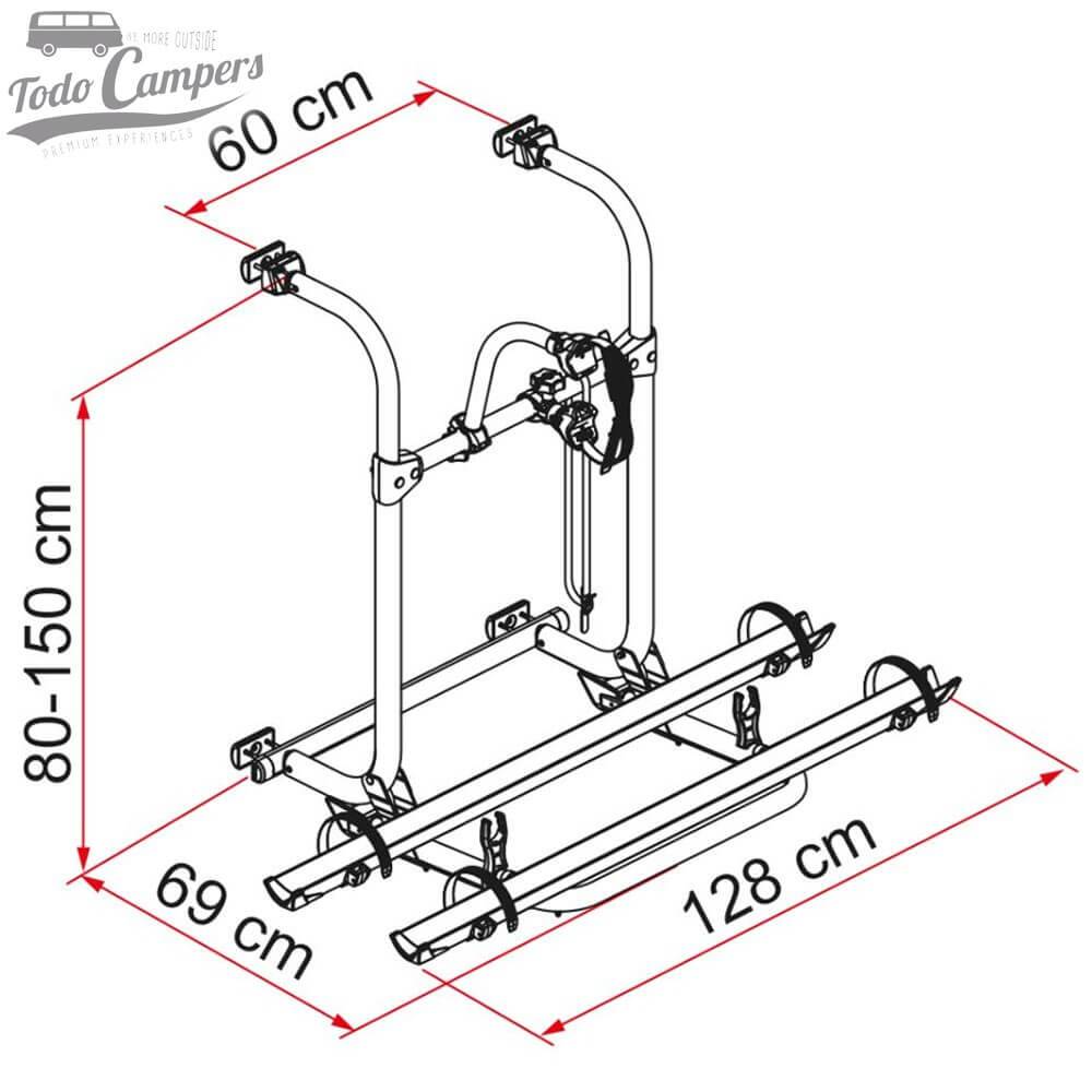 medidas del Fiamma Carry Bike PRO para autocaravanas