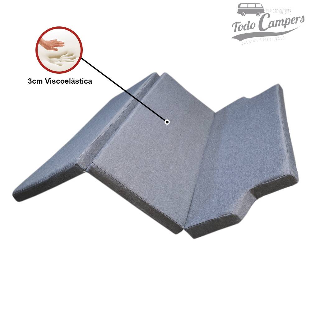 Colchón de espuma HR + Visco (3+3 cm) para VW T5, T6 y T6.1 desde 2003 - CHENILLA