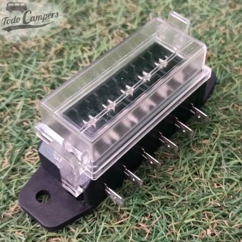 Caja portafusibles Audiobus de 6 fusibles - Toma lateral