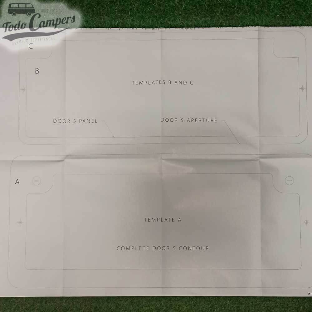 Plantilla para instalar la puerta de Servicio Thetford Door V