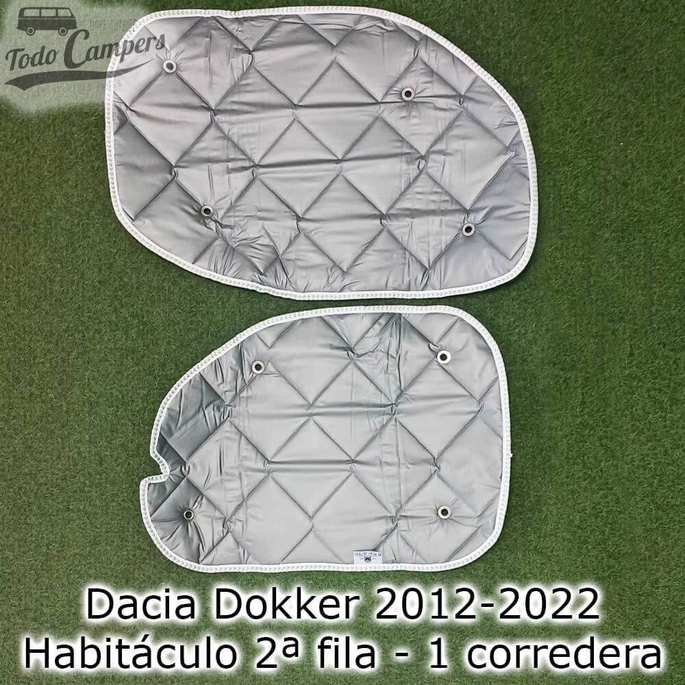 reverso de los aislantes térmicos de 2ª fila de Dacia Dokker con 1 puerta corredera