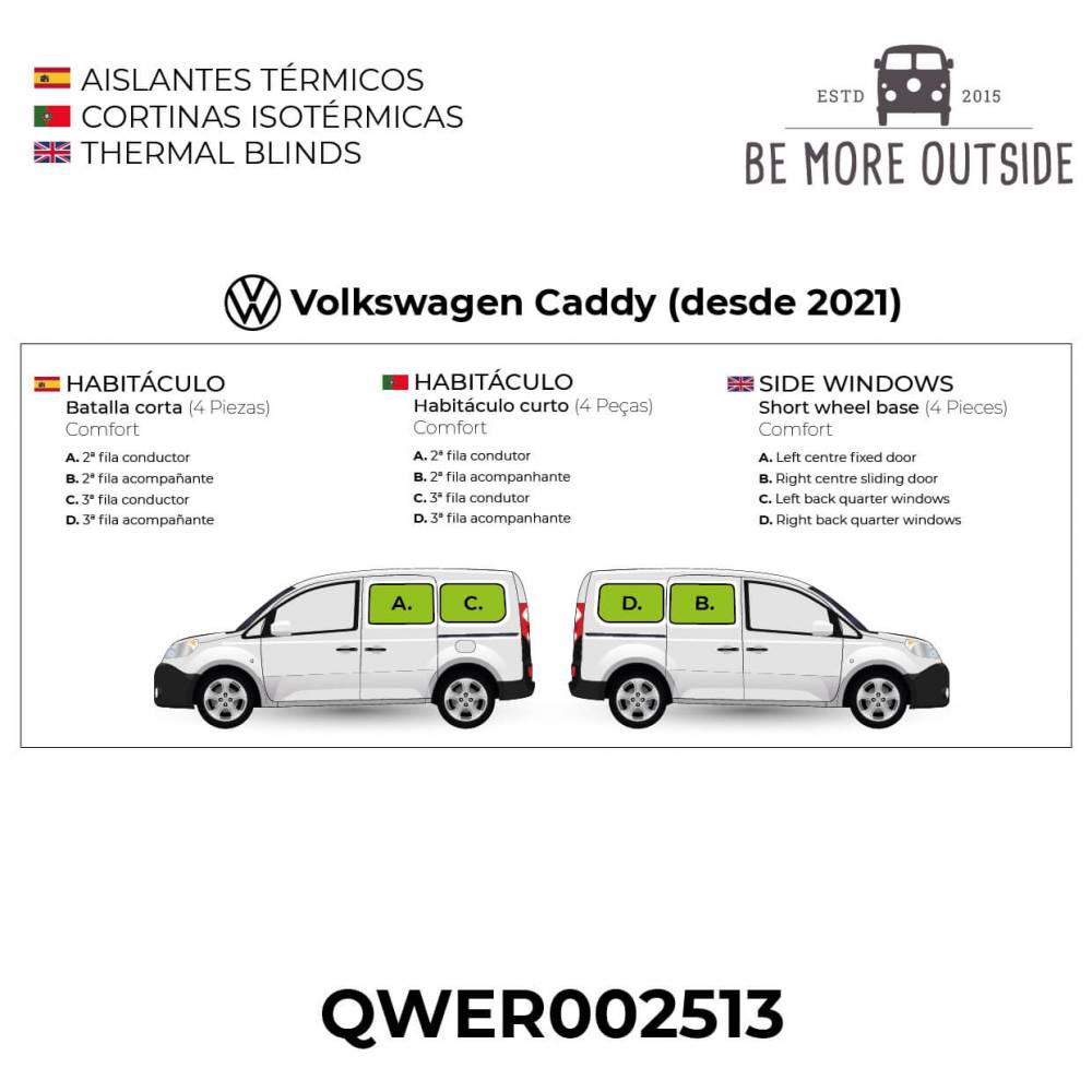 Aislantes térmicos de batalla corta para Volkswagen Caddy desde 2021
