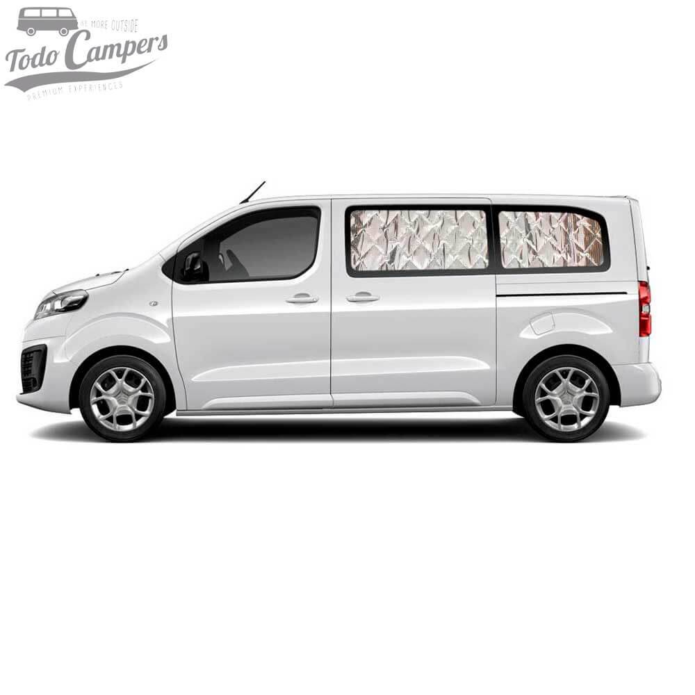 Cortinas Isotérmicas Jumpy, SpaceTourer, Expert, Traveller, Vivaro e ProAce II desde 2016 - Habitáculo (janelas laterais)