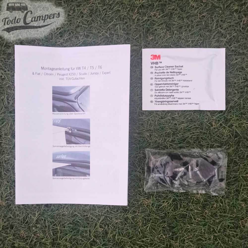 Manual y tornillos del Spoiler MultiRail Reimo