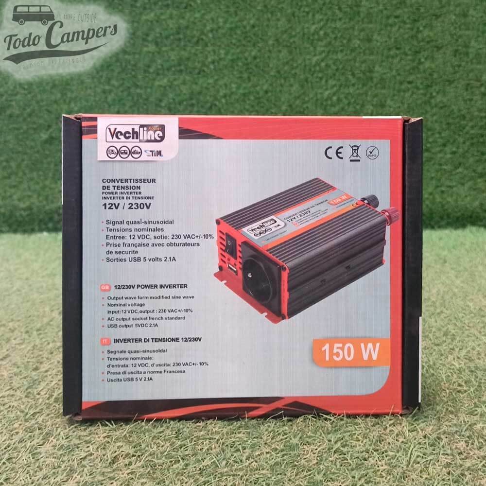 caja del Inversor de corriente de 12V de la batería a 220V con un consumo nominal de 150W