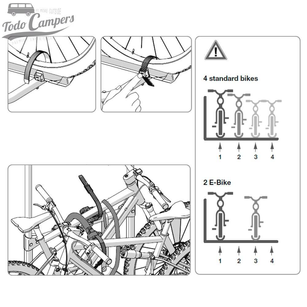Carga máxima de 2 e-bikes