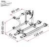 Medidas del Portabicicletas Fiamma Carry Bike PRO C para Autocaravanas