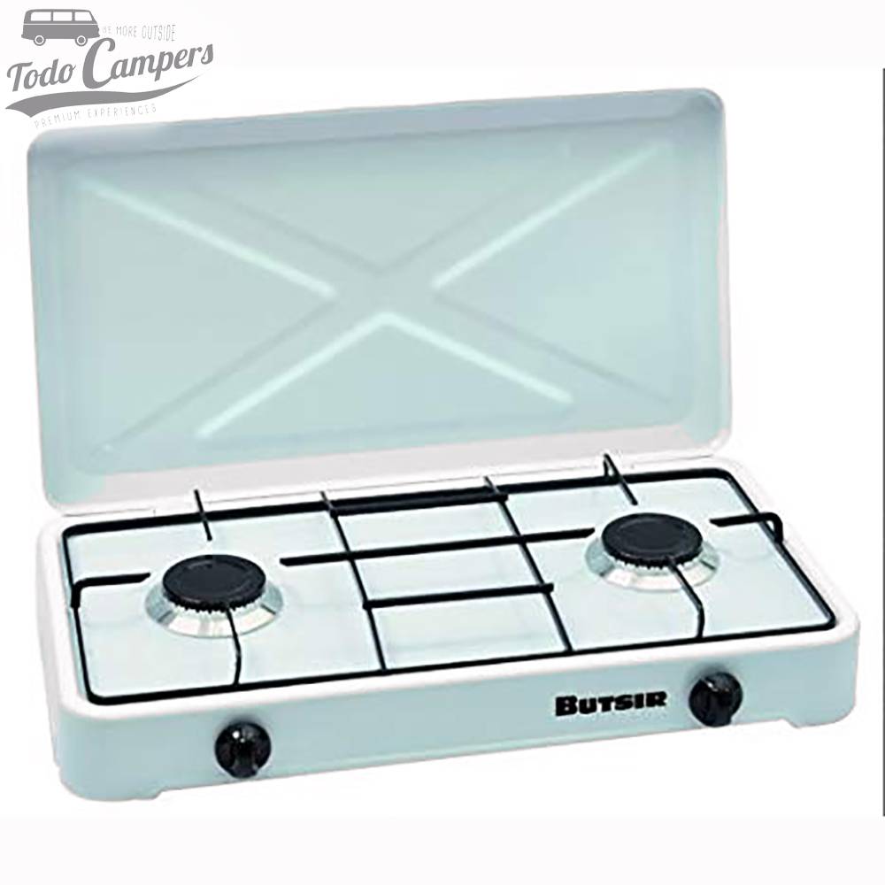Cocina Magna de gas de dos fuegos con tapa Butsir