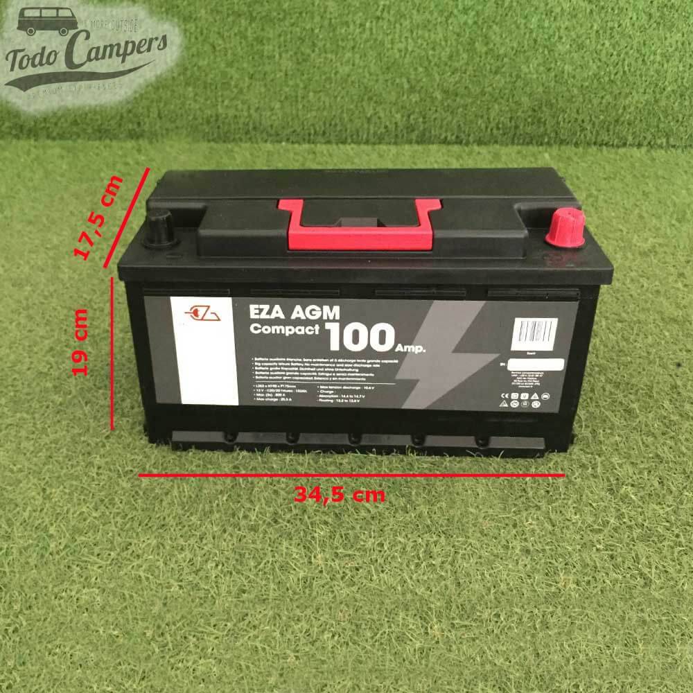 medidas de la Batería sellada AGM COMPACT de 100A marca EZA