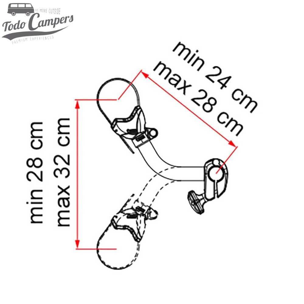Medidas del Brazo Bike Block Pro S2 - Fiamma
