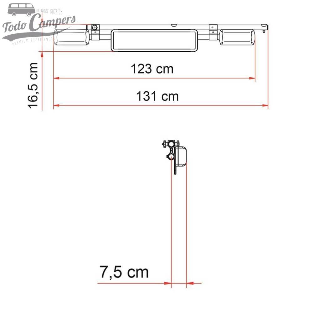 Dimensiones Licence Plate para portabicicletas Carry Bike Fiamma