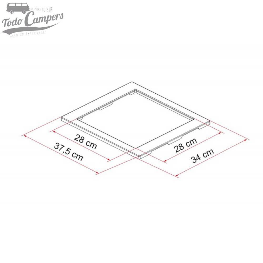 Medidas de marco para claraboya Fiamma 28X28