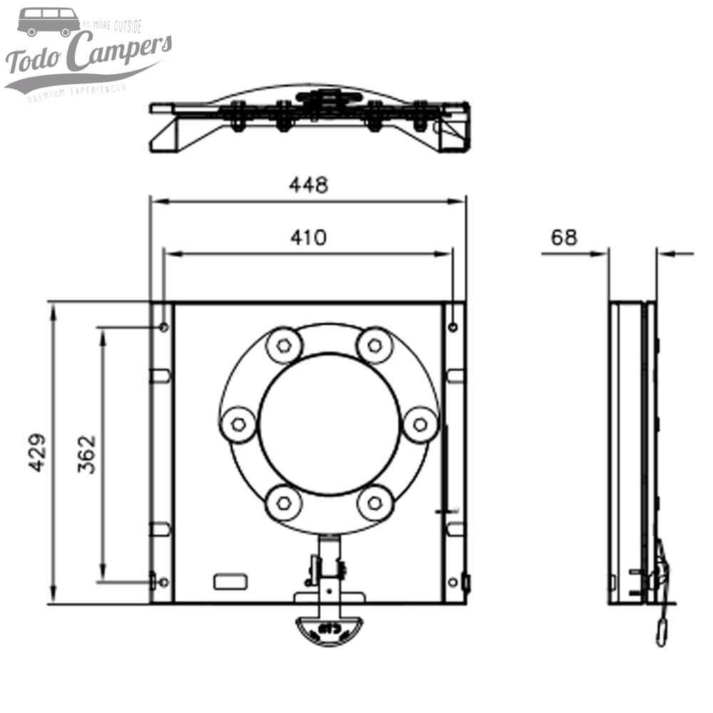 Medidas base giratoria asiendo de acompañante para Trafic y Vivaro desde 2015 y Talento y NV300 desde 2016 - CTA