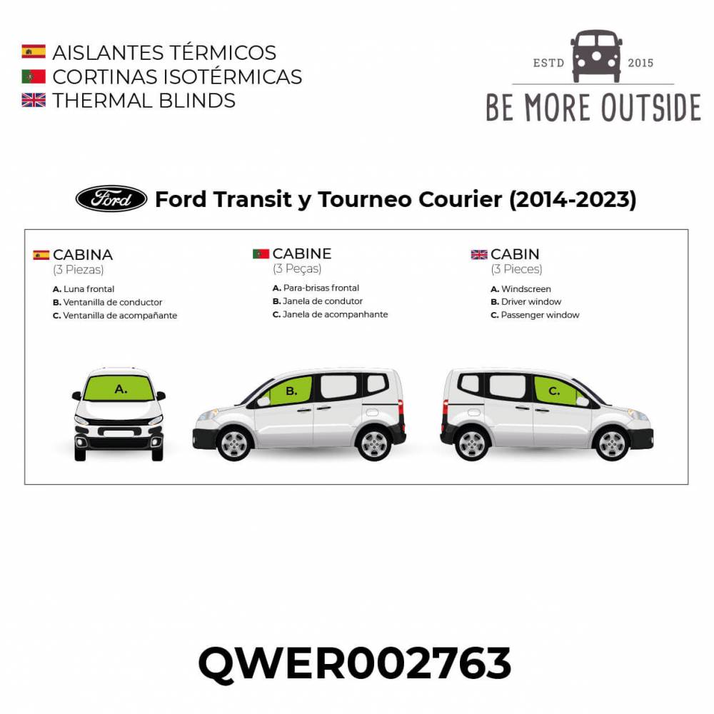 Protector térmico Isoflex 9 capas para la cabina de Ford Transit Courier y Tourneo Courier 2014-2023