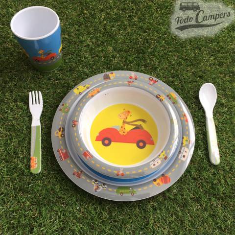 Vajilla de Melamina infantil animal traffic