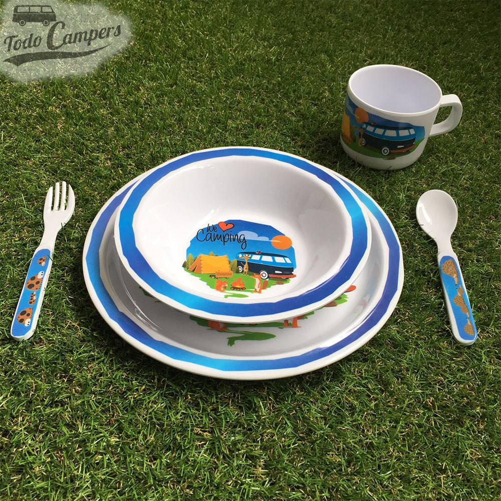 Vajilla melamina infantil we love camping 1 pax (4 ud)