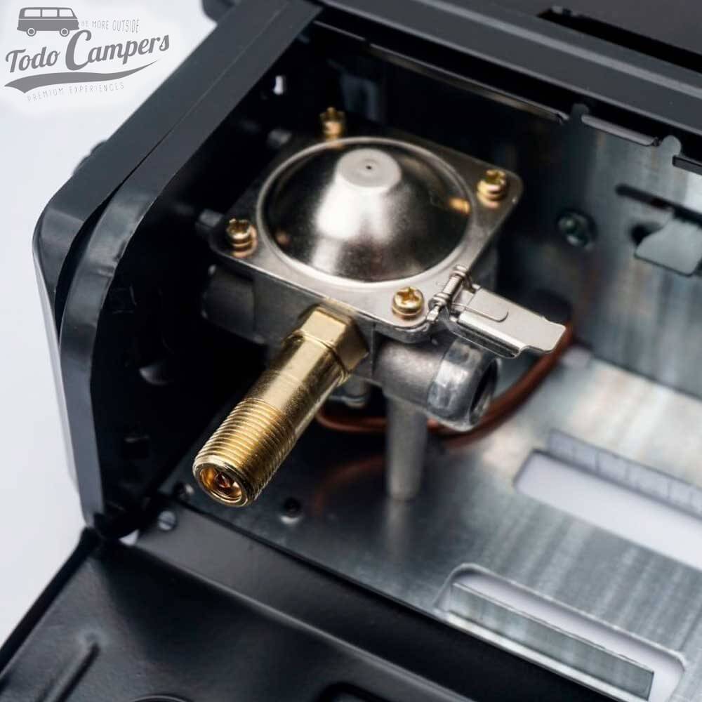 Detalle de la cocina hornilla portátil de gas Stove Tekson DUAL