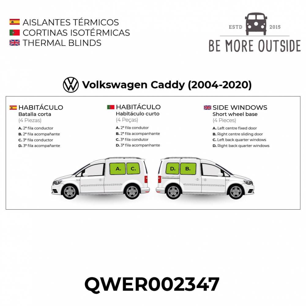 Pack de aislantes térmicos para Volkswagen Caddy de batalla corta