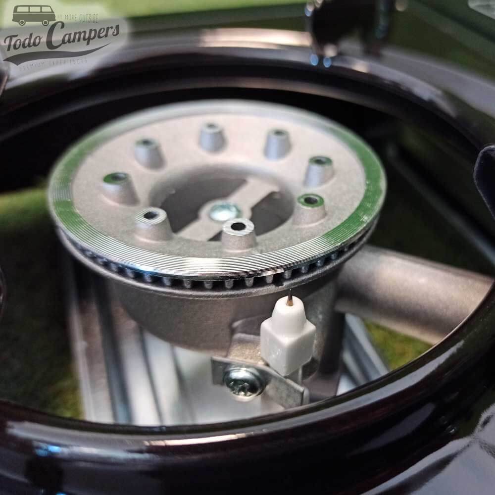 detalle del quemador y enecendido de la cocina Tekson