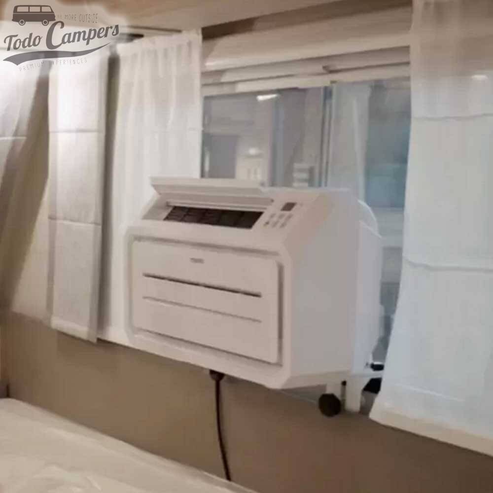 instalación del aire acondicionado portátil Mestic SPA-3000 en ventanas de 70 mm de espesor