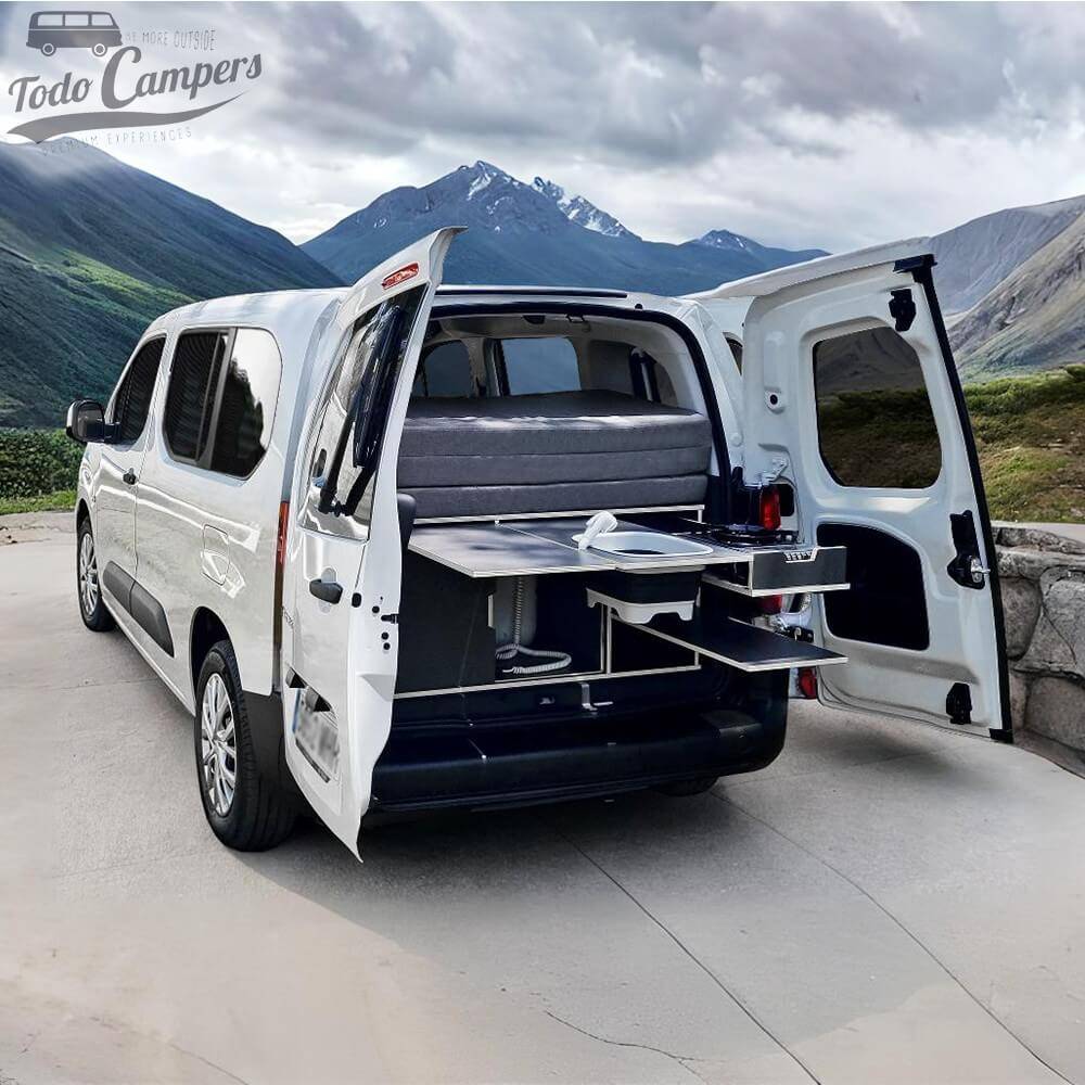 mueble camper para furgonetas de chasis K9 de batalla LARGA de doble puerta