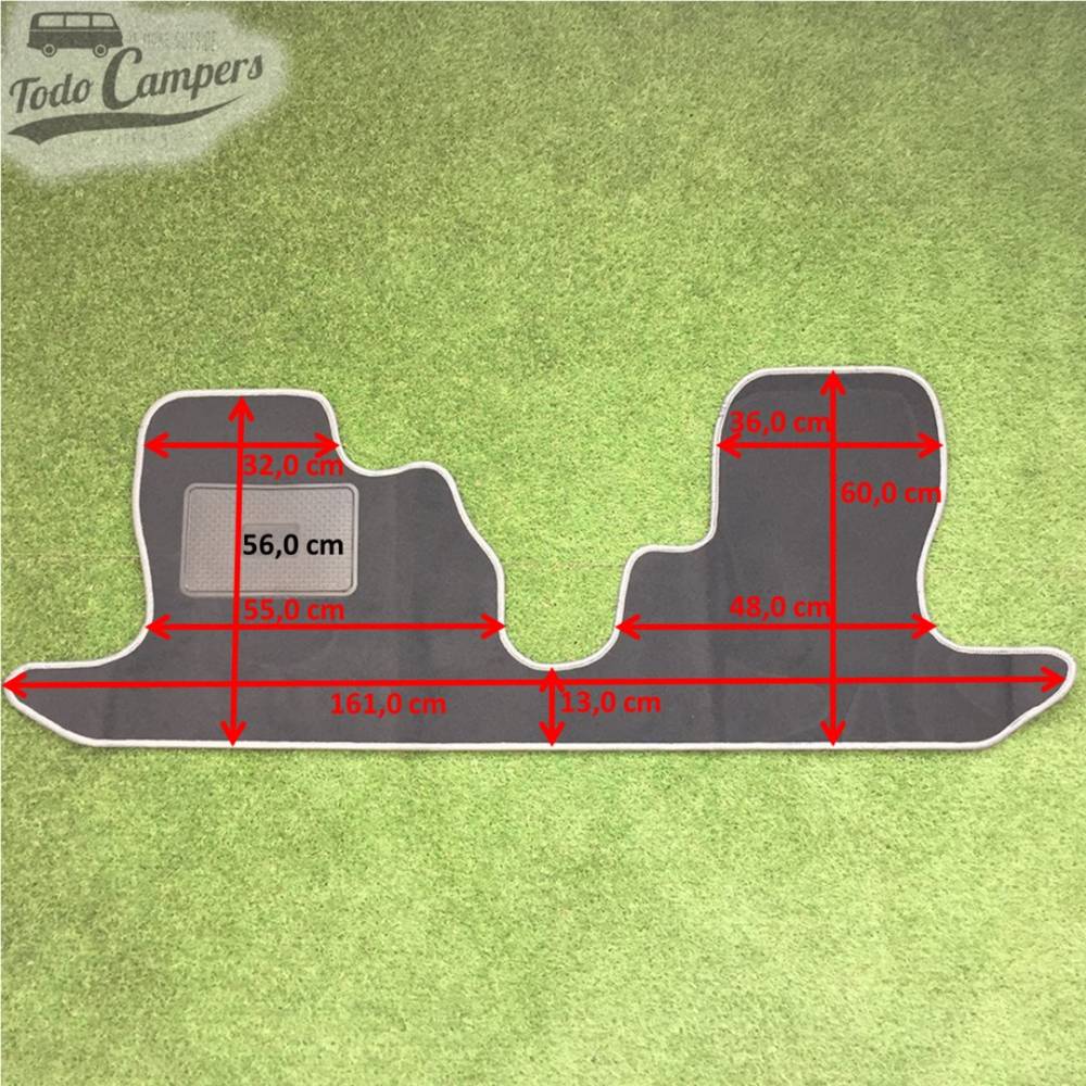 Plano de medidas de la Alfombrilla de cabina para Ford Transit 1986-99. Alfombrilla para tu Ford Transit 1986-99