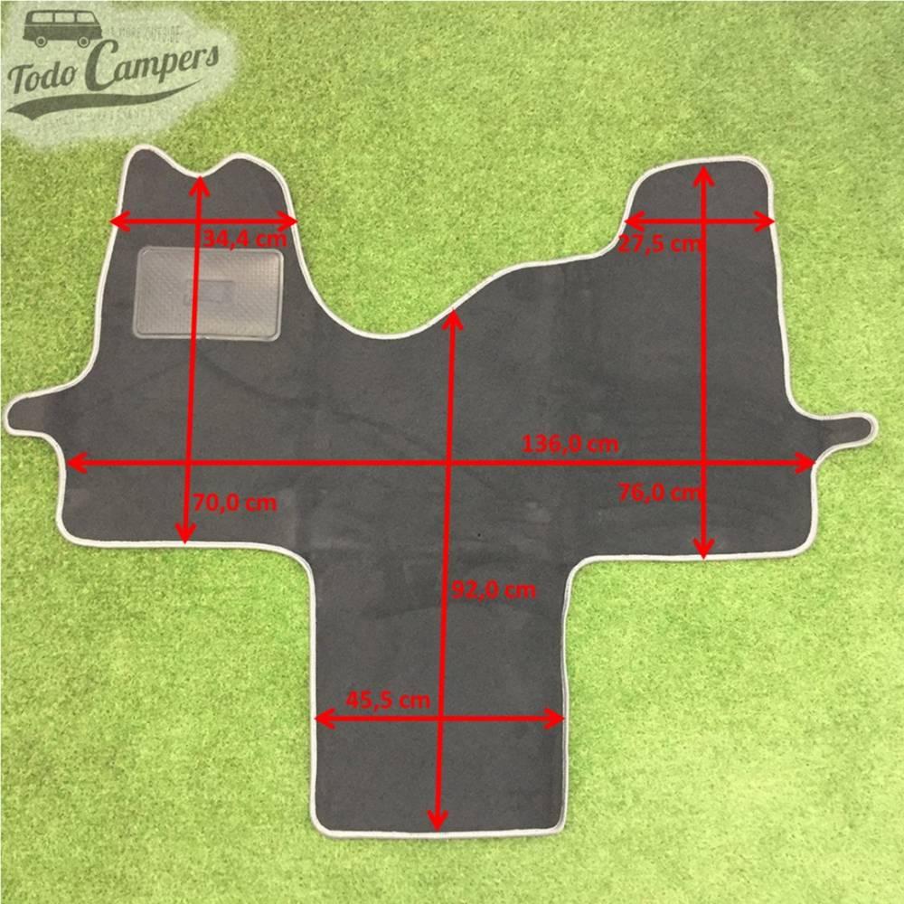 Plano de medidas do tapete de cabine para Ford Transit 2007-13. Tapete para a sua Ford Transit 2007-13
