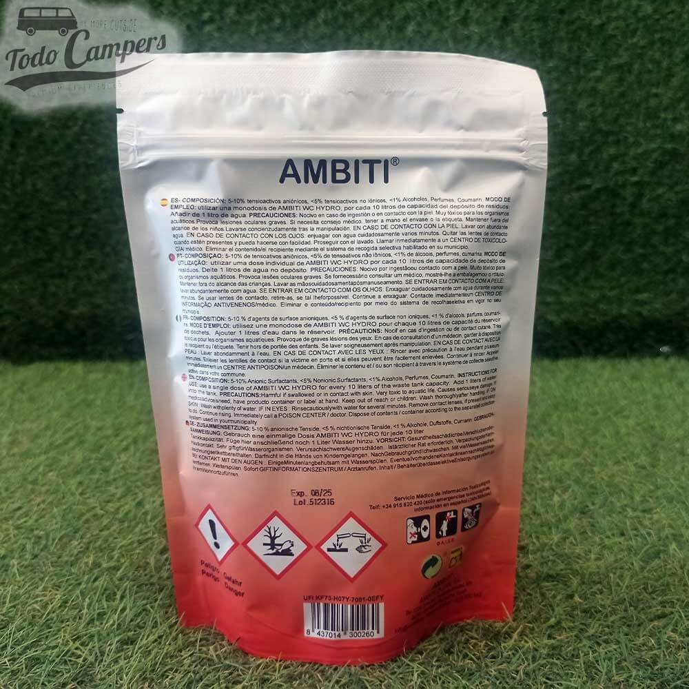 reverso de la bolsa Ambiti Hydro Camper