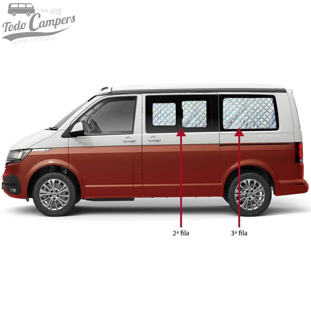 Cortinas Isotérmicas BLACK EDITION para o habitáculo de Volkswagen T5, T6 e T6.1