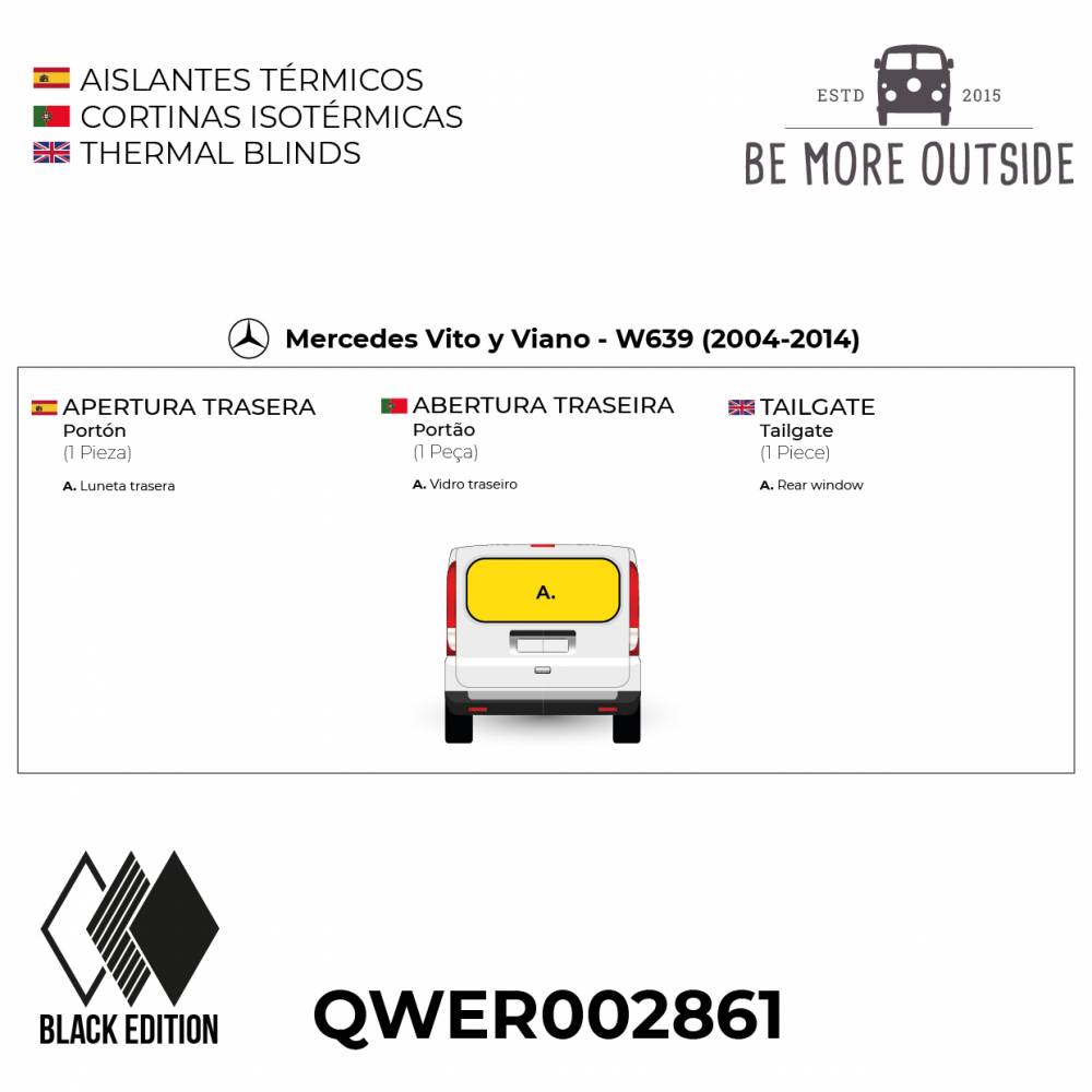 Esquema de los aislantes de Mercedes 639 de portón trasero