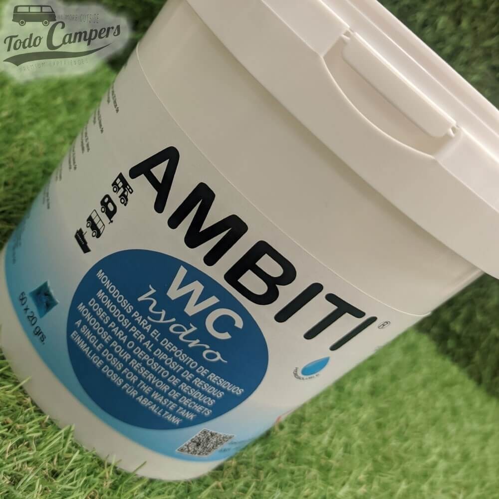 Bote de 50 monodosis de aditivo azul perfumado.