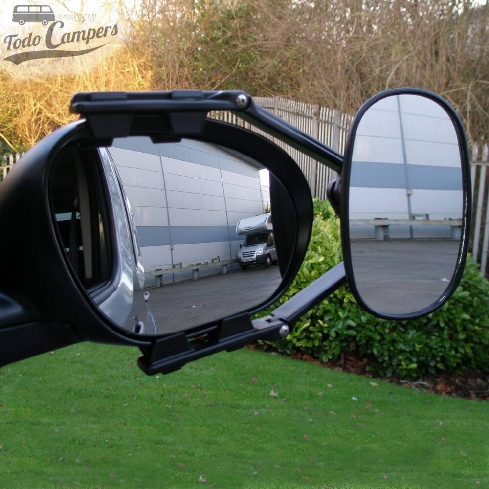 Espejos retrovisores universales de correa para caravanas MGI Steady XL de Milenco - PLANOS