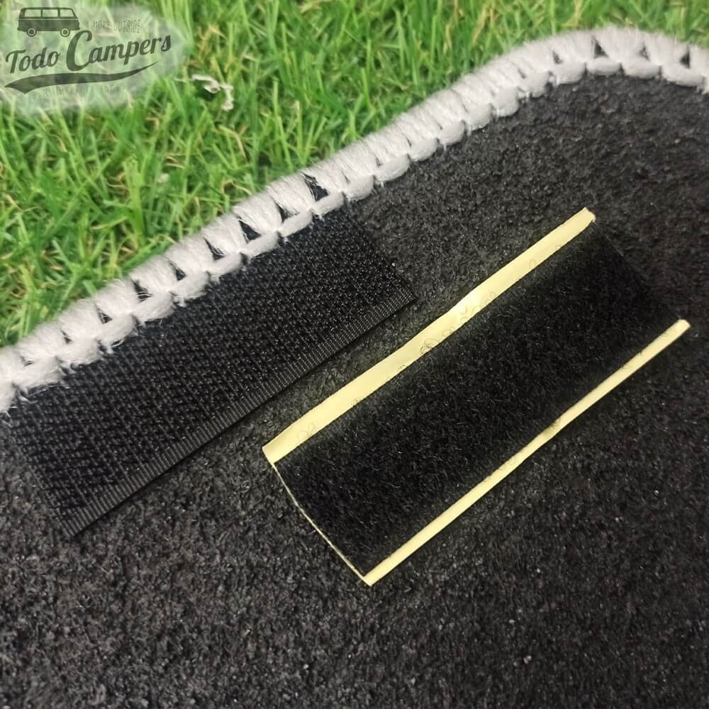 Velcro cosido a la alfombrilla y adhesivo para el escalón