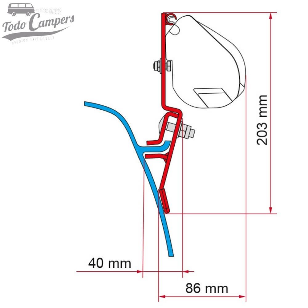 Soporte para toldo Fiamma F35 Pro para Volkswagen T3