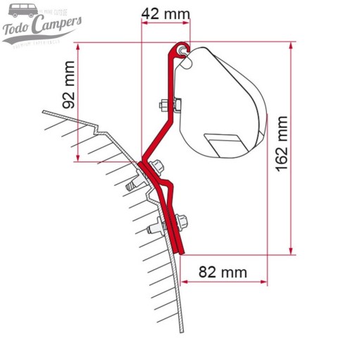 Soporte para toldo Fiamma F35 Pro para Volkswagen T4