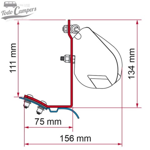 Soporte para toldo Fiamma F35 Pro para Mercedes Vito 1996-2003
