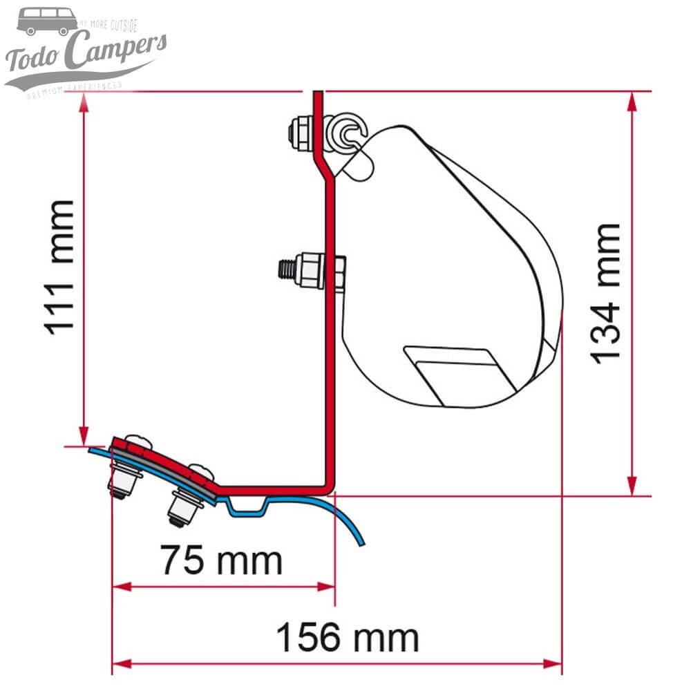 Suporte para toldo Fiamma F35 Pro para Mercedes Vito 1996-2003