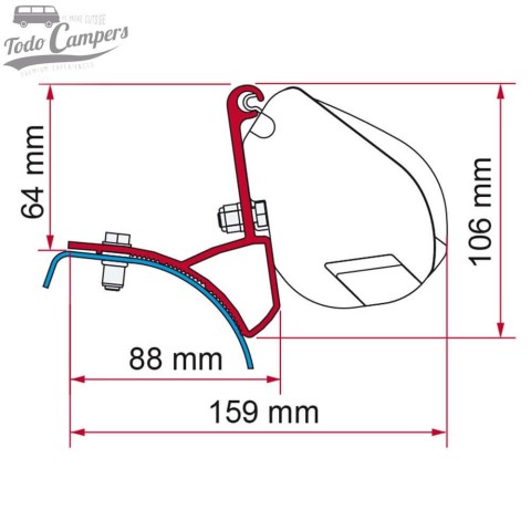 Soporte para toldo Fiamma F35 Pro para Trafic, Vivaro y Primastar 2002-2014