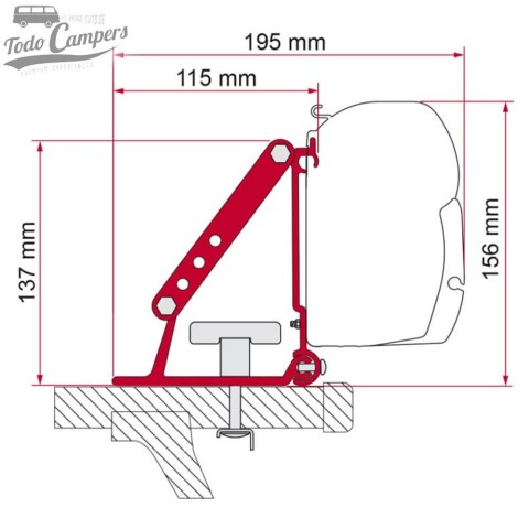 Soporte para toldo Fiamma F35 / F45s - Kit Auto Adapter (baca)