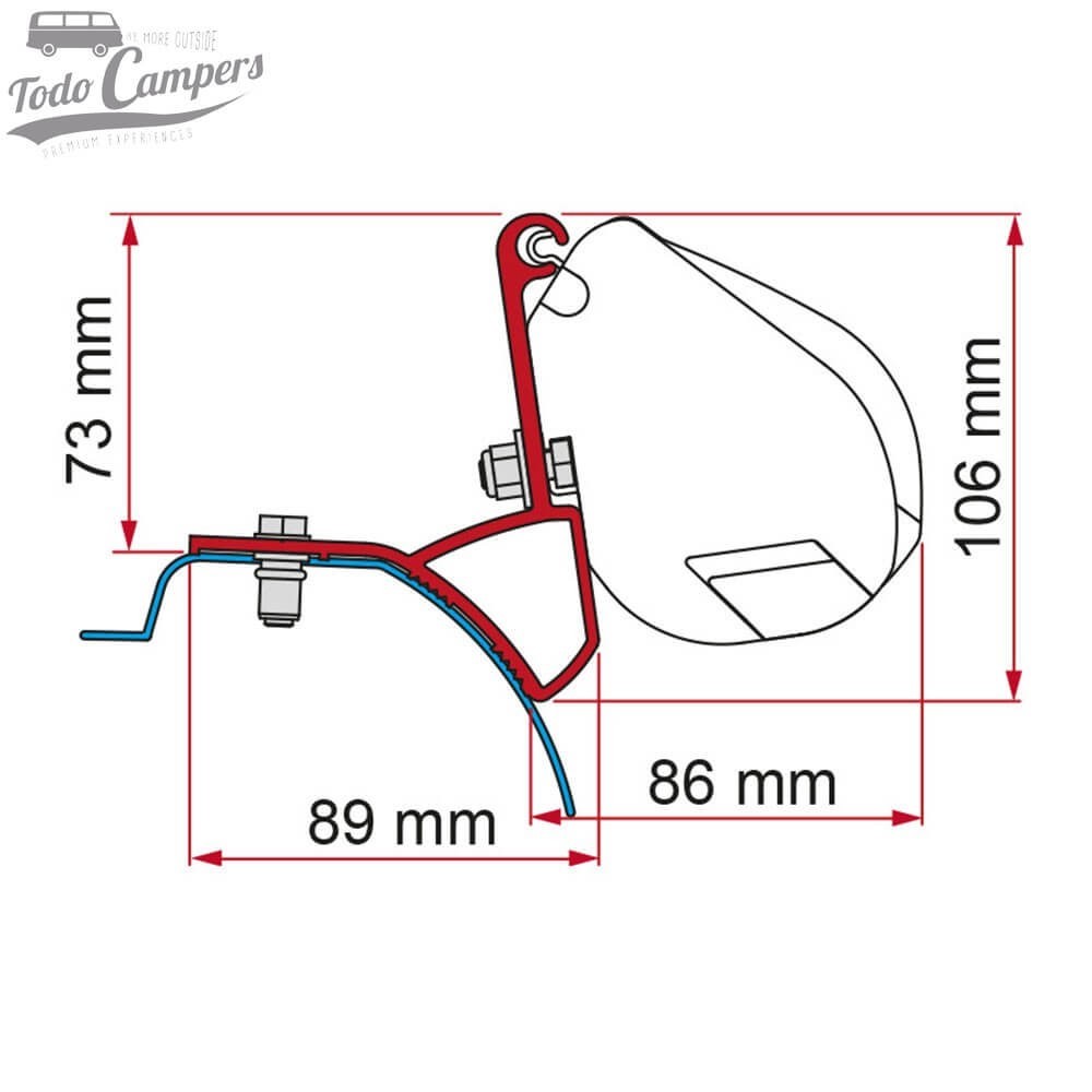 Suporte para toldo Fiamma F35 Pro para Trafic, Vivaro, Talento e NV300 desde 2015