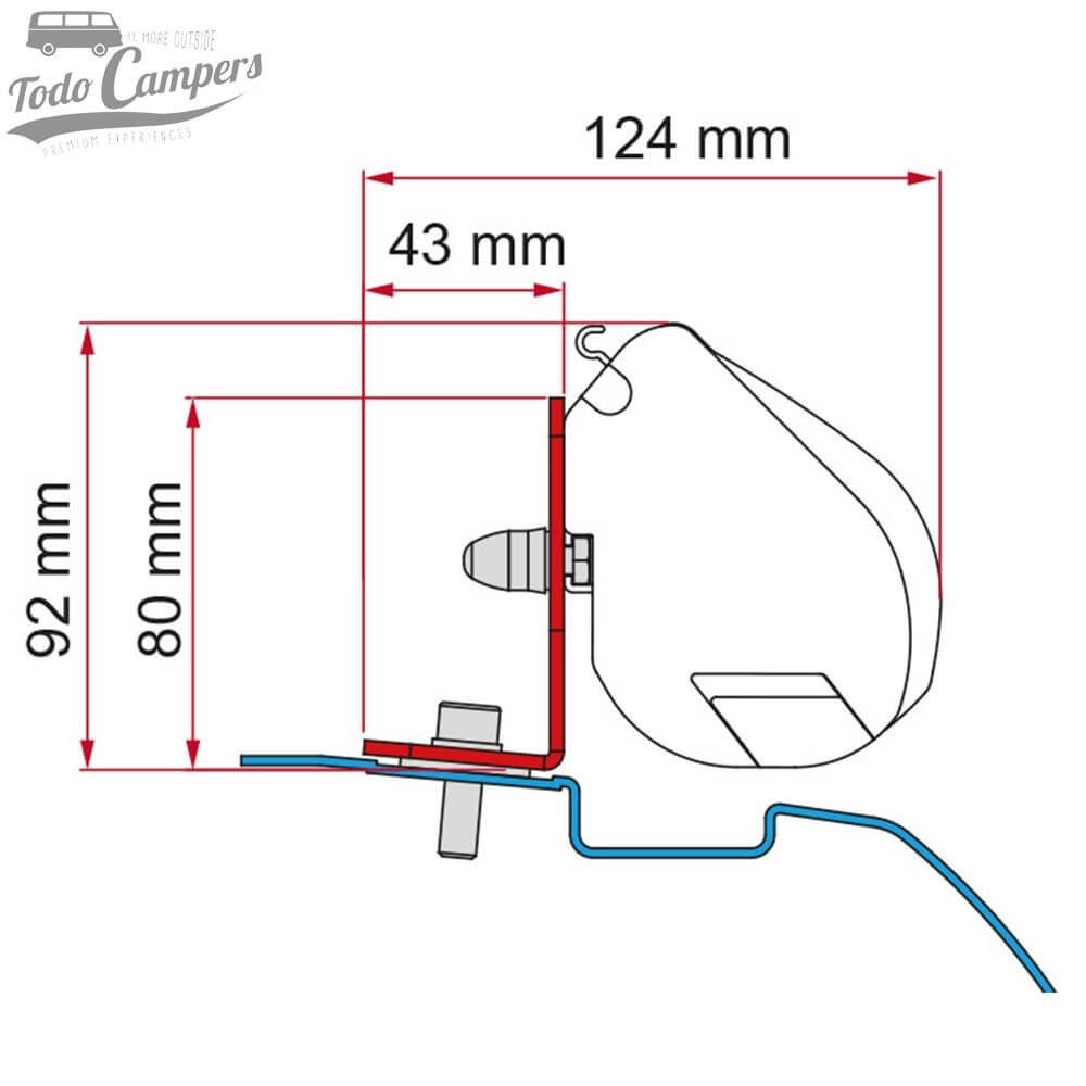 Suporte para toldo Fiamma F35 Pro para Nissan NV200